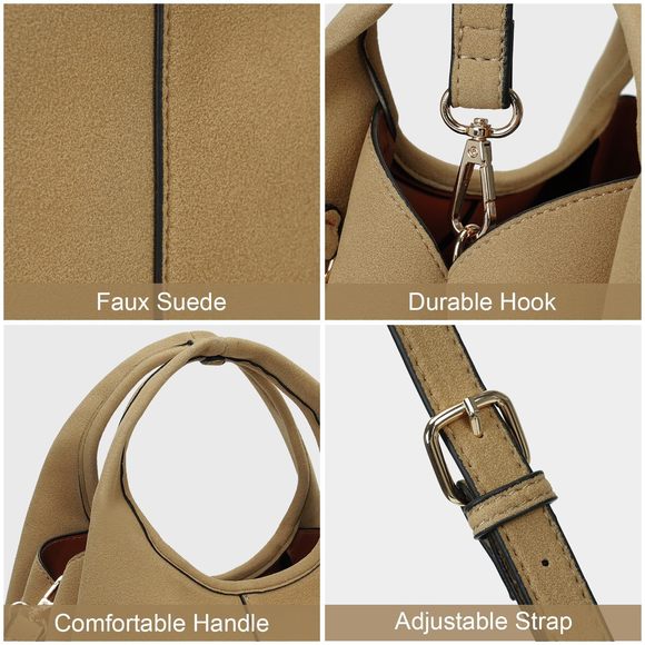 Trendy Suede Top Handle Satchel Tote Bags
